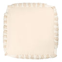 Cotton Cube Striped Pouf Ottoman - Beige