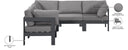 Nizuc - Outdoor Patio 5 Piece Modular Sectional With Gray Frame - Meridian Furniture - Stationary Sectionals- Elite Enclave Home