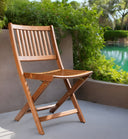 24" x 22" x 33" Solid Wood Indoor Outdoor Deck Chair - Brown
