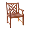 Patio Arm Chair With Diagonal Design - Brown