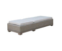 Chaise Lounge With Beige Cushion - Brown