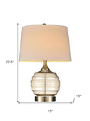 Metal Bedside Table Lamp With Off-White Shade - Off-White