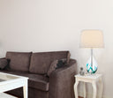 27" Glass Table Lamp With Empire Shade - Clear White