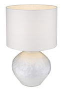 26" Ceramic Table Lamp With White Drum Shade - White