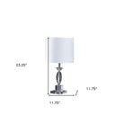 Crystal Standard Table Lamp With White Classic Drum Shade Table Lamp - Silver
