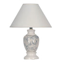 Faux Marble Ceramic Accent Table Lamp With White Empire Shade - Ivory