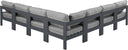 Nizuc - Outdoor Patio 7 Piece Modular Sectional With Gray Frame - Meridian Furniture - Stationary Sectionals- Elite Enclave Home