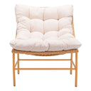 Aluminum Indoor Outdoor Accent Chair With Beige Cushion - Beige And Brown