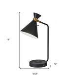 Asymmetrical Diabolo Metal Desk Lamp - Black