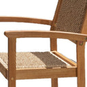 Wood And Rattan Indoor Outdoor Dining Chairs (Set of 2) - Natural