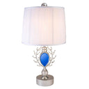 Dazzling Faux Turquoise Pendent Table Lamp - Silver