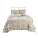 Sabrina - King 3 Piece Tufted Bedspread Set - Taupe