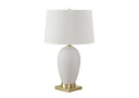 Ceramic Urn Table Lamp With Cream Empire Shade - Gold And White - HomeRoots - Table Lamps - Elite Enclave Home