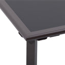18" Square Glass Outdoor Side Table - Black / Dark Brown
