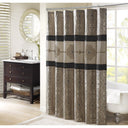 Donovan - Embroidered Shower Curtain - Black - Madison Park - Shower Curtains - Elite Enclave Home