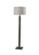Traditional Shaped Floor Lamp With Off - White Drum Shade - Black - HomeRoots - Floor Lamps - Elite Enclave Home