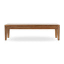 Arno Natural Acacia Wood Bench – warm natural finish, tapered legs and finger joint detailing