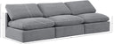 Indulge - Velvet 3 Seat Modular Armless Sofa - Meridian Furniture - Stationary Sectionals - Elite Enclave Home