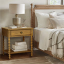 Beckett - Turned Spindle Nightstand With Drawer & Shelf - Natural - Madison Park Signature - Accent Nightstands - Elite Enclave Home