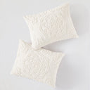 Laetitia - King Tufted Medallion Fringe Coverlet Mini Set - Off White