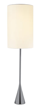 Black Metal Tall White Shade Table Lamp - Nickel Finish