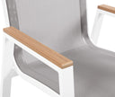 Nizuc - Outdoor Patio Dining Arm Chair With White Frame And Natural Arms (Set of 2)
