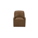 Maisie - Rolling Dining Chair - Tan Leather - Moe's Home Collection - Arm Chairs - Elite Enclave Home