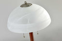 23" Metal Standard Table Lamp With White Shade - Silver