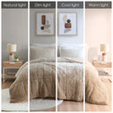 Brielle - Ombre Shaggy Long Fur Twin Comforter Mini Set - Natural