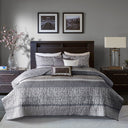 Rhapsody - 6 Piece Reversible Coverlet Set - Gray / Taupe