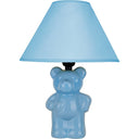 Bedside Table Lamp With Blue Empire Shade - Blue