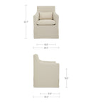 Lydia - Outdoor Slipcover Dining Chair - Cream - Moe's Home Collection - Dining Chairs - Elite Enclave Home