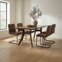 Ansel - Leather Dining Chair (Set of 2) - Grazed Brown - Moe's Home Collection - Chair Sets - Elite Enclave Home