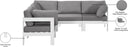 Nizuc - Outdoor Patio 5 Piece Modular Sectional With White Frame - Meridian Furniture - Stationary Sectionals- Elite Enclave Home