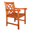 Patio Arm Chair With Decorative Back - Brown