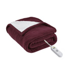 Fleece to Sherpa - Heated Throw - Burgundy - Serta - Heated Throws - Elite Enclave Home