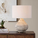Azura - Horizontal Line Table Lamp - Brown / Gray / White