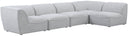 Miramar - 5 Piece Modular Sectional - Meridian Furniture - Stationary Sectionals - Elite Enclave Home