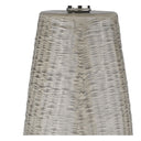Ceramic Table Lamp With White Drum Shade - Light Gray