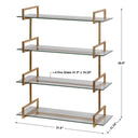 Uttermost Auley Wall Shelf in Gold – modern floating glass shelf with gold frame
