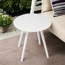 Rounded Metal Outdoor Side Table - White