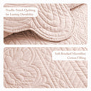 Tuscany - 3 Piece Reversible Scalloped Edge Coverlet Set - Blush