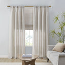 Kyler - Linen Blend Light Filtering Curtain Panel Pair - Natural - Madison Park - Curtains & Drapes - Elite Enclave Home