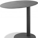 Oval Aluminum Outdoor Side Table - Gray