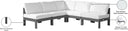 Nizuc - Outdoor Patio 5 Piece Modular Sectional With Gray Frame - Meridian Furniture - Stationary Sectionals- Elite Enclave Home