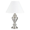 Metal Urn Table Lamp With White Classic Empire Shade - Nickel