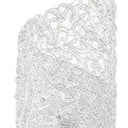 Bedside Table Lamp With White Swirl Novelty Shade - Silver - HomeRoots - Table Lamps - Elite Enclave Home