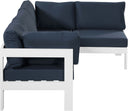 Nizuc - Outdoor Patio 4 Piece Modular Sectional With White Frame