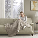 Marbled Sherpa - Heated Throw - Gray - True North by Sleep Philosophy - Heated Throws - Elite Enclave Home