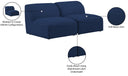 Miramar - 2 Seat Armless Modular Sofa - Meridian Furniture - Stationary Sectionals - Elite Enclave Home